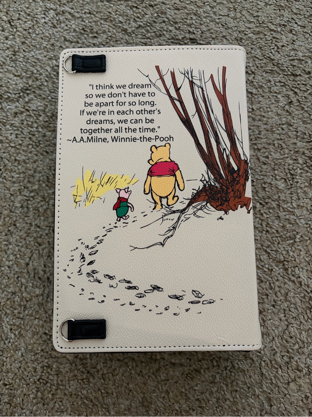 Winnie the Pooh Cream Book Purse with Red Balloon New Without Tags - Picture 2 of 6